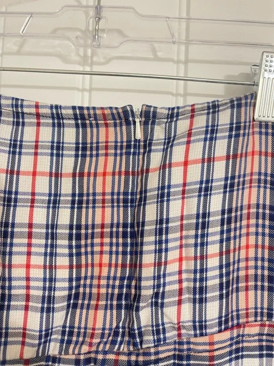 Teija Plaid Asymmetric Midi Skirt in Blue and Red size 14 - Picture 4 of 9